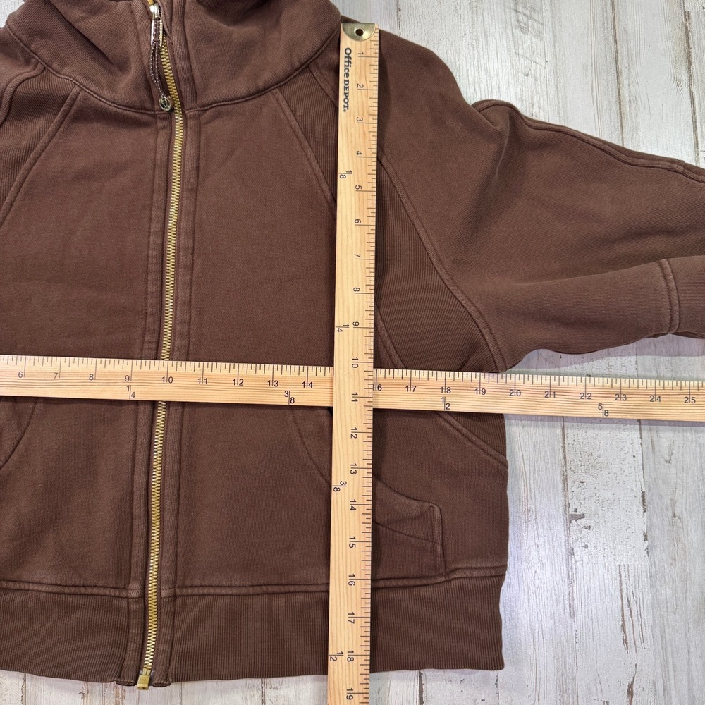 Lululemon Hoodie Womens XS/S Java Brown Scuba Oversized Full Zip Gold Hardware - Picture 11 of 12